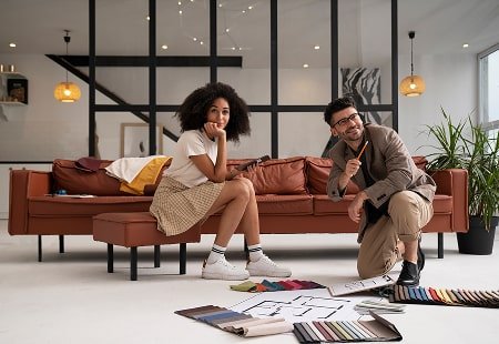 أثاث أنيق في تصميم داخلي لمنزل عصري