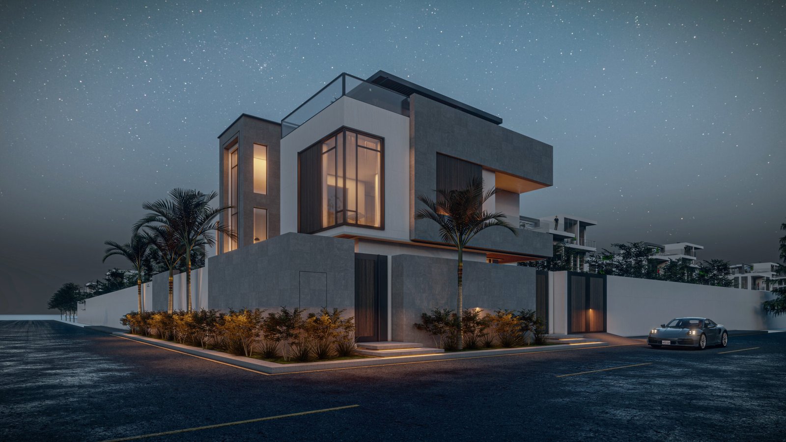 تفاصيل معمارية حديثة تدمج الأنماط الإسلامية في تصميم مخطط منزل فاخر لتعزيز الهوية البصرية