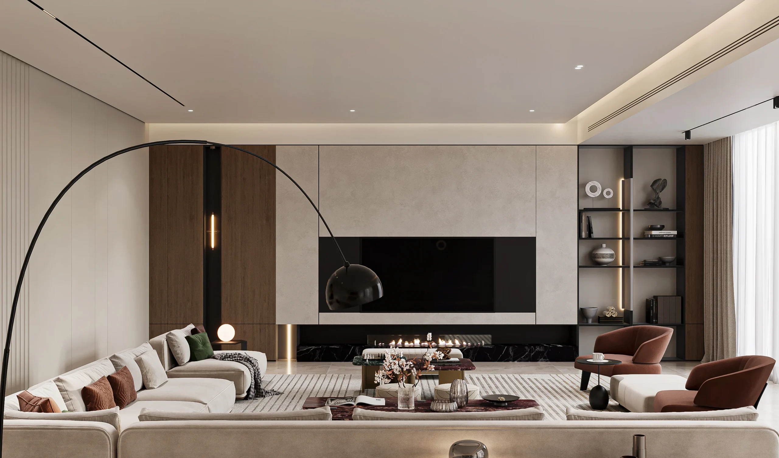 تصميم جدار تلفزيوني