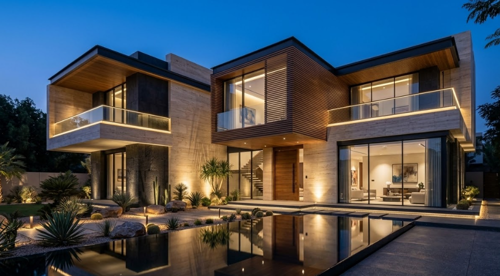 ديكور خارجي للمنزل: أسرار الواجهات الفاخرة في الفلل الخليجية