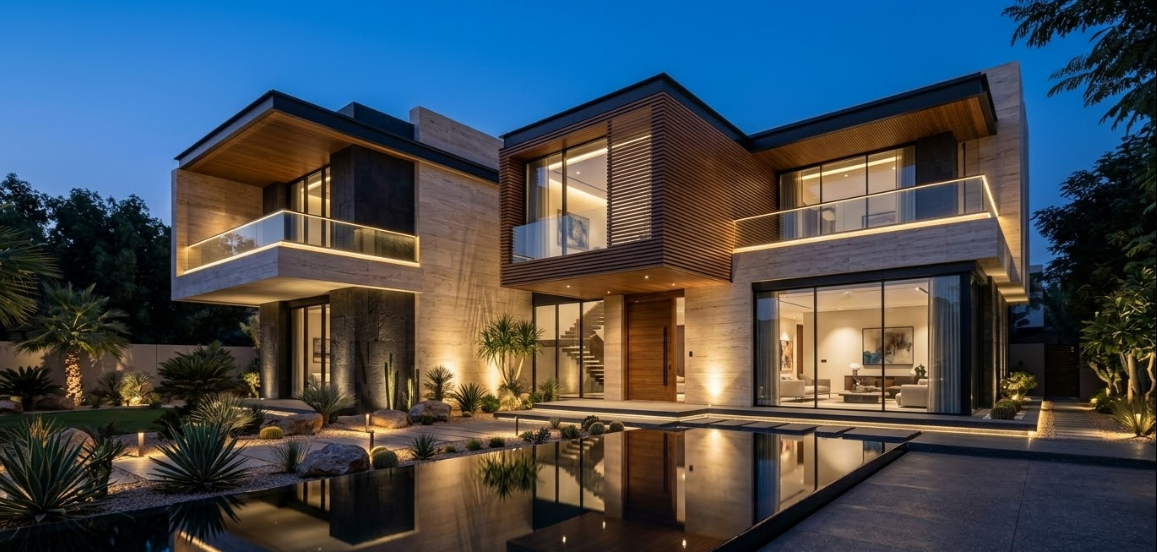 ديكور خارجي للمنزل: أسرار الواجهات الفاخرة في الفلل الخليجية